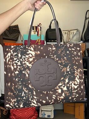 Tory Burch Ella Printed Tote “Fall Fawn” Large Tote Bag NWT R $280